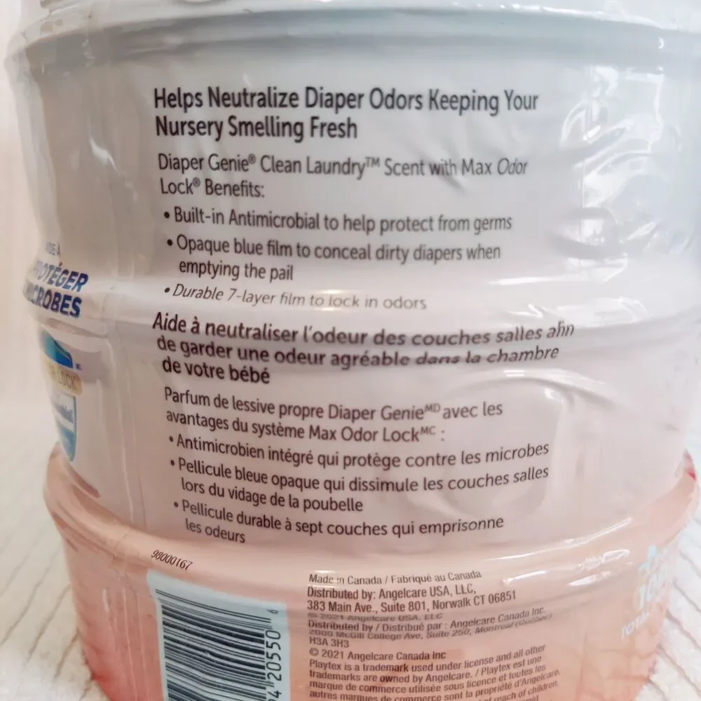 Playtex Baby Diaper Genie Clean Odor Lock Laundry Scent Refills 1080ct - 4 pack